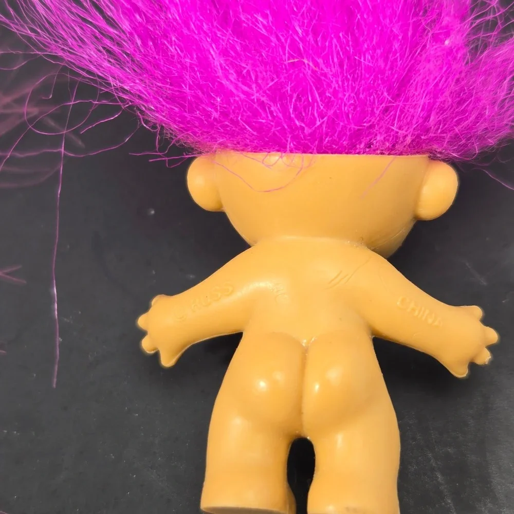 Vintage Russ Mommy-To-Be Troll Doll Lot DAM 1989 Purple Pink Hair 3pc Set